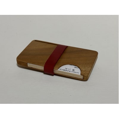 LaHaco 木の名刺入れ 【クス】 赤ベルト