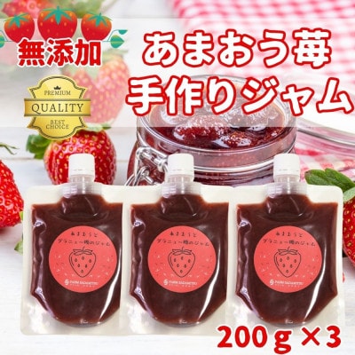 いちごジャム 無添加あまおうとグラニュー糖のジャム200g×3袋 手作り国産チューブパウチ(福岡県)