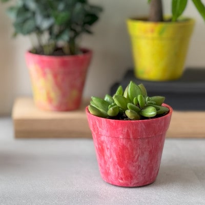 フラワーポット「ハナマル」(赤色・黄色)世界に一つだけのリサイクルアート