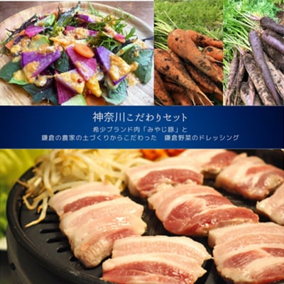 【神奈川県からこだわりセット】ブランド豚バラブロックと鎌倉野菜のドレッシング【複数個口で配送】