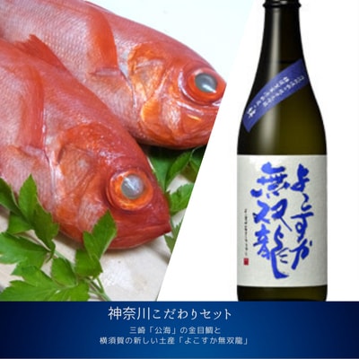 【神奈川県からこだわりセット】三浦三崎水揚げの金目鯛と よこすかの純米大吟醸【複数個口で配送】