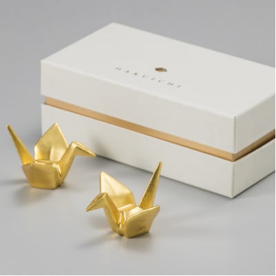 金沢箔　吉祥　金の鶴箸置き(2個)　_23039
