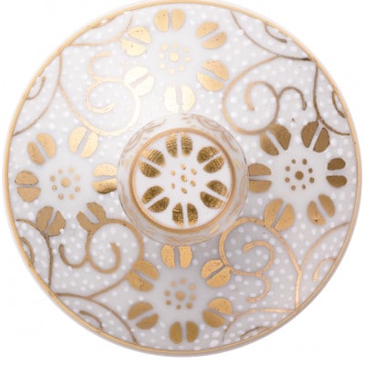 九谷焼　九谷和グラス　麦酒グラス(斜)　ペア(青粒鉄仙・白粒鉄仙)　_22195