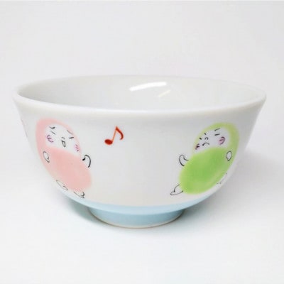 九谷焼　こども飯椀・マグセット　だるまちゃん　ブルー　_26023