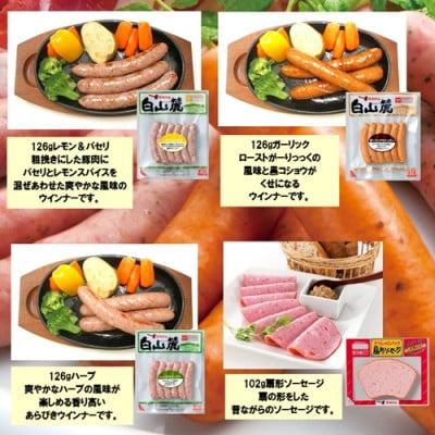 扇型ソーセージとウィンナー3種のセット　_26007