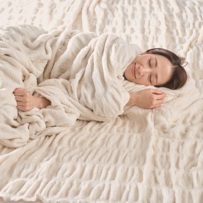 ハグウォームの掛け毛布　SD(セミダブル)　アイボリー　_25038