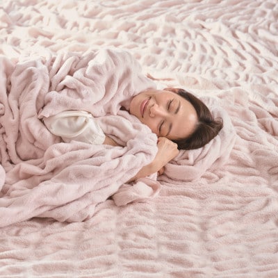 ハグウォームの掛け毛布　D(ダブル)　ベビーピンク　_25036