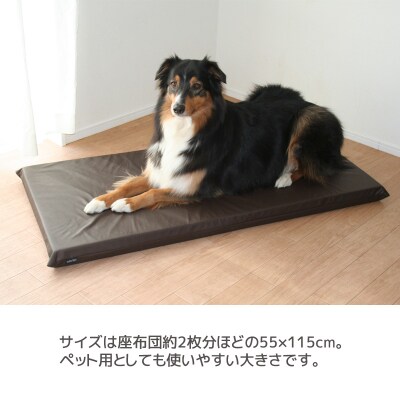 低反発マット レザー 55×115×6カバー式 ウレタンマット _カフェオレ・ベージュ【G0141】