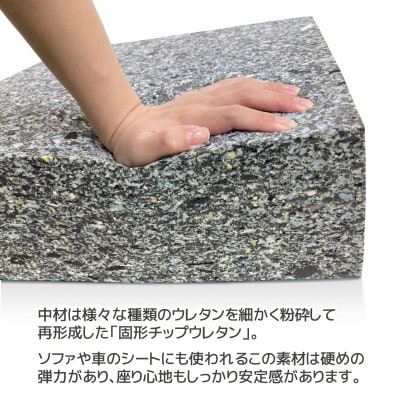 極厚 ウレタンクッション 合皮レザー 座布団_サイレントブラック【G0472】