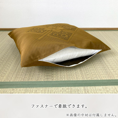 八端判 5枚組 座布団カバー フクレ織り_茶_【G0699】