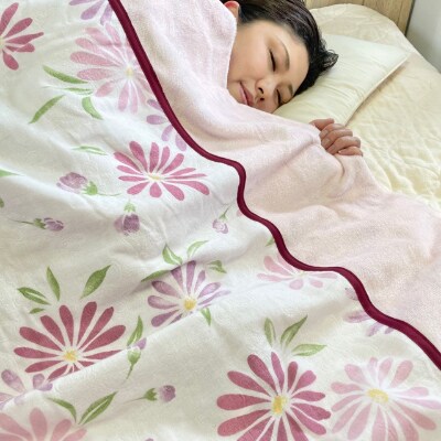 三河木綿 衿付 トリプルガーゼケット 140×190センチ やわらか 肌触り _ピンク【G0341】