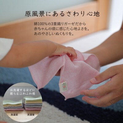 三河木綿3重織りガーゼハンカチ5枚入りセット_【G0308】