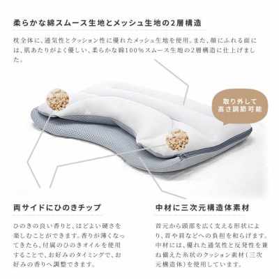 高さが調節出来るひのき枕 Premium【ひのきオイル付】飛騨セット_【G0441】