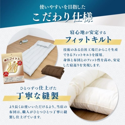 【絢】身体にフィットする快適な寝心地　セミダブルロング　敷布団_グレー色【G0637】