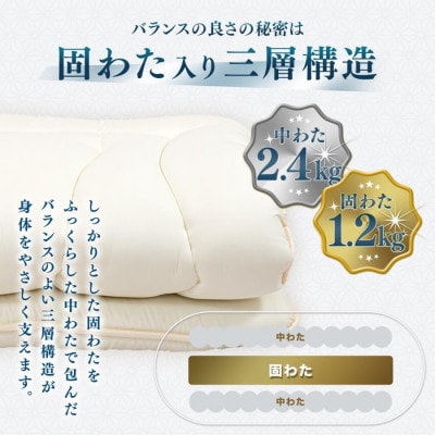 【煌】カラダを想うこだわりの形　体圧分散敷き布団　セミダブルロング_グレー色【G0640】