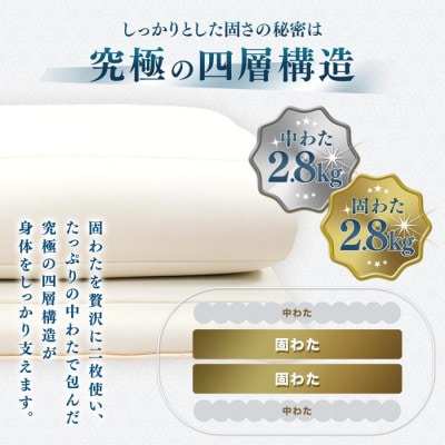【極】心地よさを極めたプレミアム　極厚四層敷き布団　ダブルロング_アイボリー色【G0647】