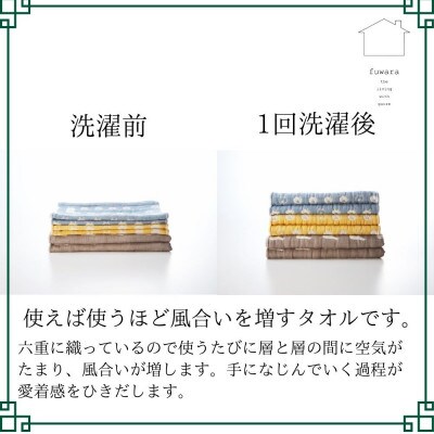 ふわら　六重織フェイスタオル・タオルハンカチセット　各1枚_【G0603】