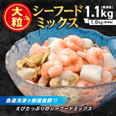 【大粒美味】シーフードミックス　1.0kg(正味)食べごたえ抜群!素材本来の旨味!!_【G0725】