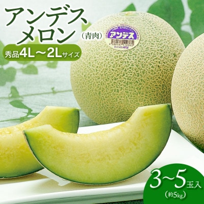 【令和8年産先行予約】 アンデスメロン 3玉～5玉 約5kg　秀品 4L～2L　K-839