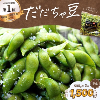 【令和9年分先行受付】だだちゃ喜左衛門(株)のだだちゃ豆《晩生》1.5kg(500g×3袋)1セット