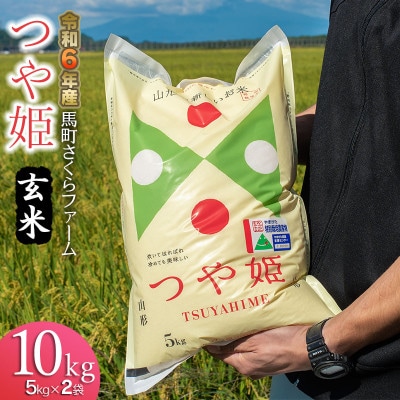 【令和6年産】 馬町さくらファームのつや姫 玄米 10kg(5kg×2袋)　K-639