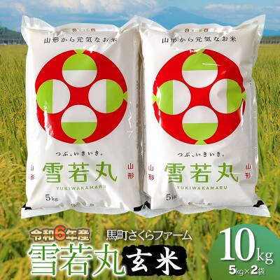 【令和6年産】 馬町さくらファームの雪若丸 玄米 10kg(5kg×2袋)　K-637
