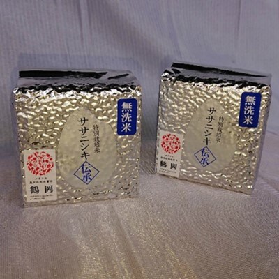 【令和2年産】殿やの「ササニシキ伝承無洗米2合×12
