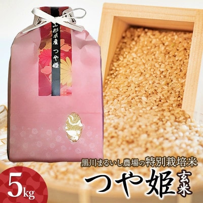 【令和7年産】特別栽培米つや姫 玄米 5kg 黒川まるいし農場[K-742]