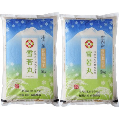 斎藤農場の特別栽培米雪若丸10kg(5kg×2)A44-006　