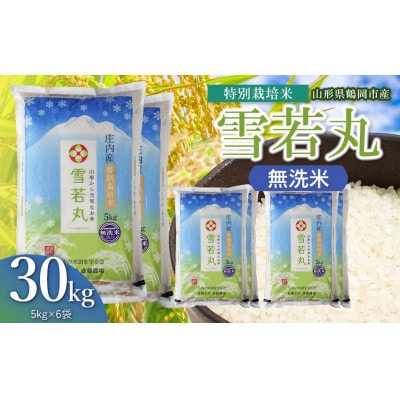【令和8年産】斎藤農場の特別栽培米雪若丸無洗米30kg(5kg×6)[K-8240]