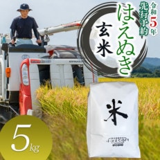 数量限定【令和5年産】山形県庄内産 小池半左衛門のお米 はえぬき【玄米】5kg