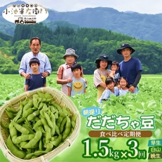 【2週間毎定期便】朝採りだだちゃ豆(食べ比べ定期便)1.5kg 全3回