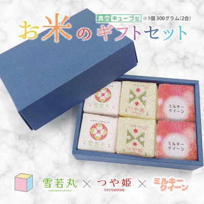 真空キューブ米 詰め合わせ 300g(2合)×6個 山形県産 つや姫/雪若丸/ミルキークイーン
