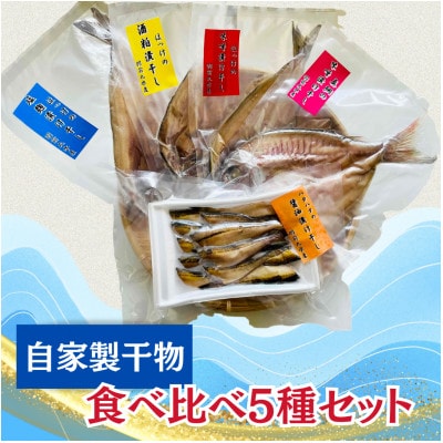 【素材の美味しさを生かした日本海でとれた】自家製干物食べ比べ5種セット!