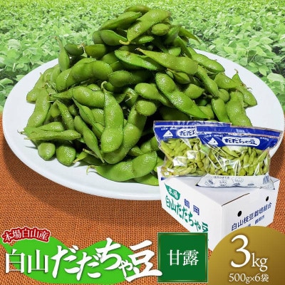 【令和6年先行受付】本場白山産　農家 長四郎の白山だだちゃ豆《甘露》3kg (500g×6袋)