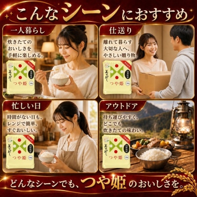 山形県産 つや姫 パックごはん 180g × 24個 合計 4.32kg パックライス レンジで簡単