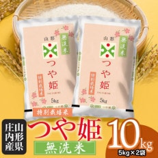 令和4年産 山形県 庄内産 特別栽培米 つや姫 BG無洗米 10kg(5kg&times;2袋) そのまま炊ける