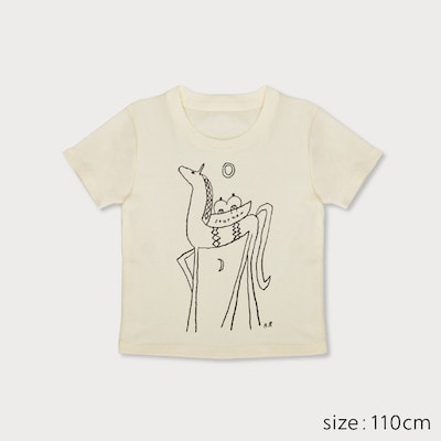 【先行受付】Spiber×荒井良二 キッズTシャツ 「たびのうま(みるく)」110cm