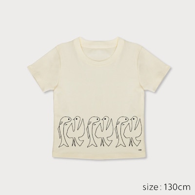 【先行受付】Spiber×荒井良二 キッズTシャツ 「とりとさかな(みるく)」130cm