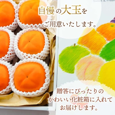 にこにこふぁーむのあまーい庄内柿　糖度16度以上　2L×12個(化粧箱入り)【A55-601】