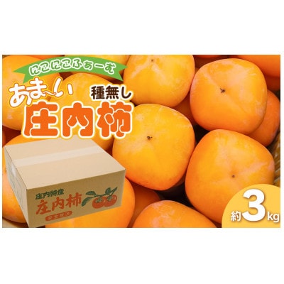 【先行予約】にこにこふぁーむのあまーい種無し庄内柿　渋抜き済　約3kg　M～L