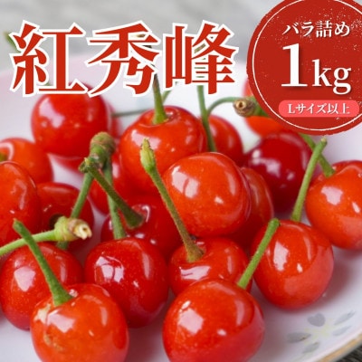 【令和8年産】さくらんぼ 紅秀峰　バラ詰め 1kg　Lサイズ以上