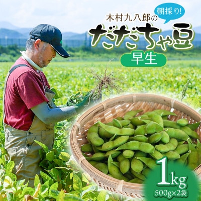 木村九八郎の朝採り!新鮮!だだちゃ豆「早生」1kg(500g×2袋) [K-821]