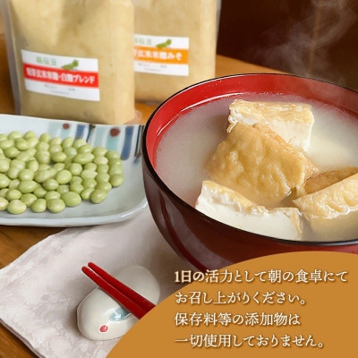 秘伝豆 「米麹みそ・発芽玄米米麹みそ・発芽玄米米麹/白麹ブレンドみそ」3種詰め合わせ [K-728]