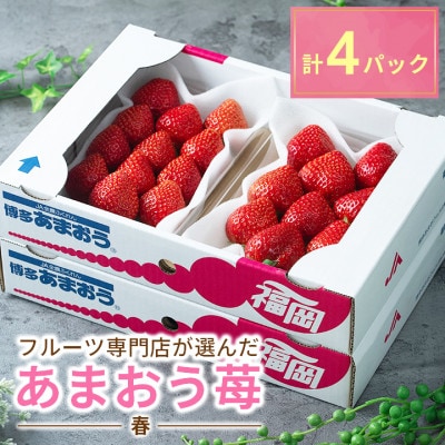 【2026年発送先行受付】さとふる限定!かみんくんシール付「あまおう苺」春4パック(吉富町)