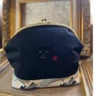 動物愛護　黒　がま口　くろねこ