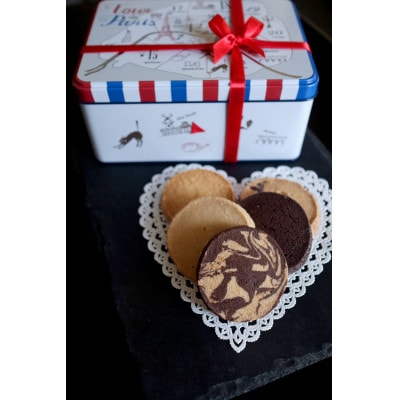 フランス産小麦100%タマミィーユ「Parisのお散歩クッキー」1缶(5種22枚入り)発酵バター使用