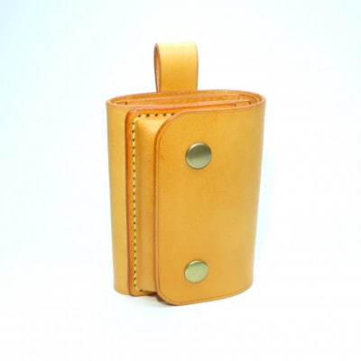 牛ヌメ革 ポケットウォレット(手縫い)