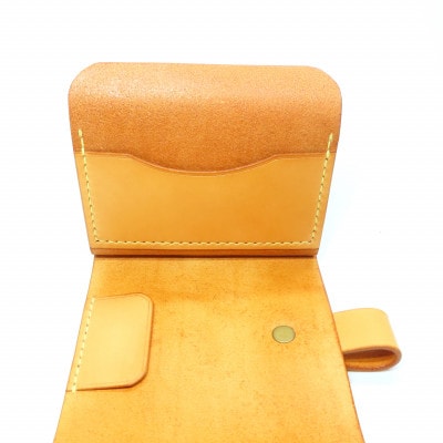 牛ヌメ革 ポケットウォレット(手縫い)