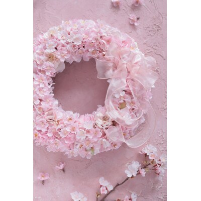アーティフィシャルフラワー　桜のリース(Sサイズ)1点
